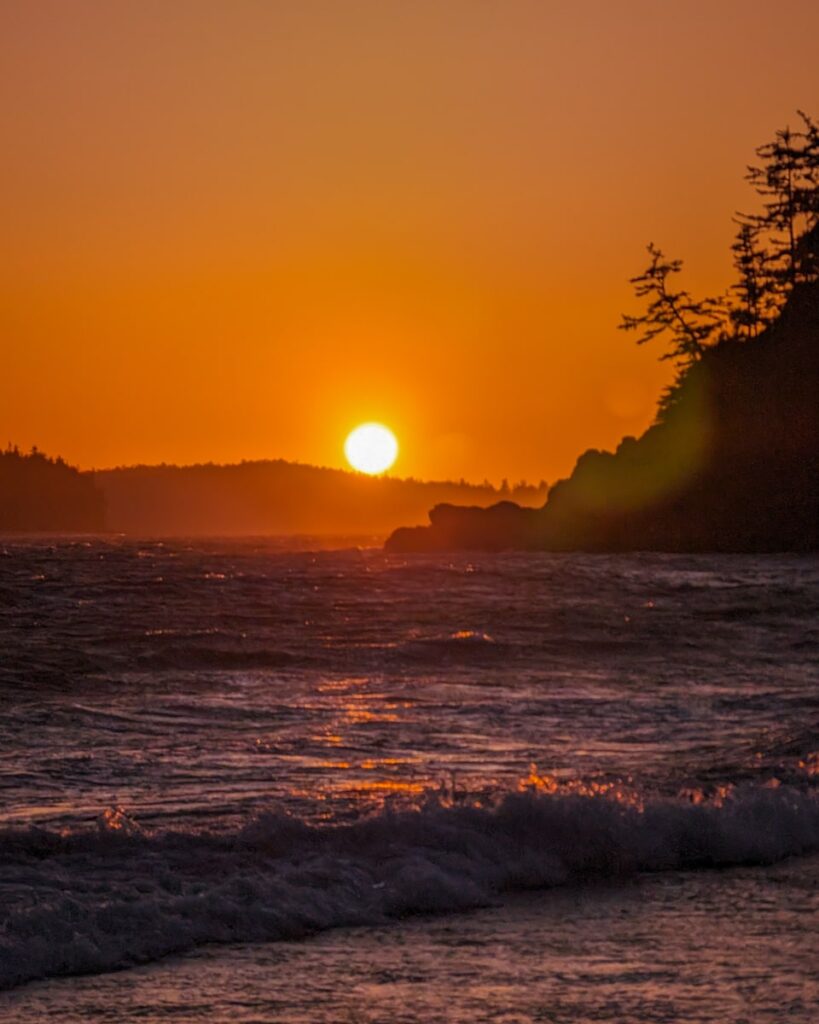 Sunset at Middle Beach in Tofino, British Columbia