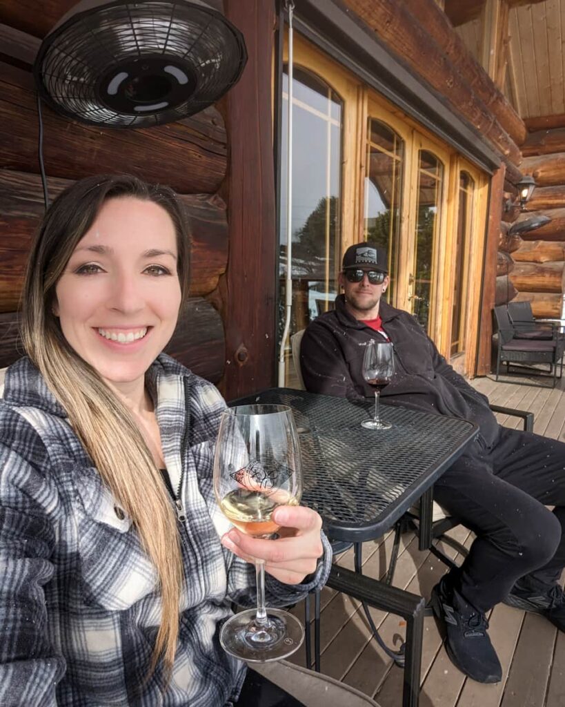 Couple on deck at Icicle Ridge Winery in Leavenworth Washington